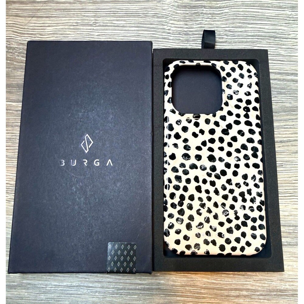 BURGA iPhone 14 Pro Tough Case Dalmatian Black White Spotted Print Box